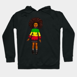 Rasta Jamaica jumper - manga anime Jamaican girl with colours of Rastafarian  flag in red, green and gold Hoodie